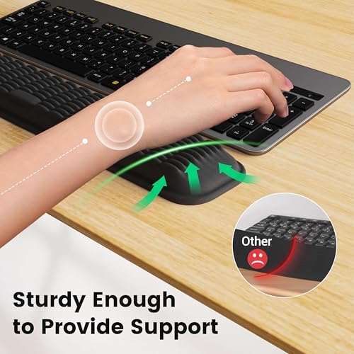 MEKASS Keyboard Wrist Rest, Soft Memory Foam Wrist Support, Keyboard Hand Rest Pad for Wrist Pain Relief, Keyboard Wrist Guard for Long Hours of Work, Gaming, Studying（White）