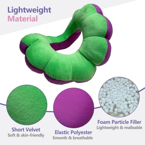 Bed Sore Cushion for Pressure Relief, Donut Pillow for Sitting Sleeping, Flower Positioning Pillow for Ear, Elbow, Leg Support, Desk Nap Pillow for Office, Home, Travel (Navy Blue & Grey)