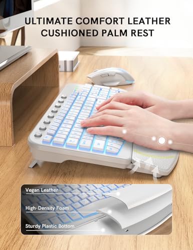SABLUTE Wireless Keyboard and Mouse Combo, Ergonomic Wave with Wrist Rest