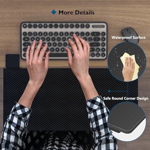 BONTEC Small Ergonomics Desk Extender Tray, 20 x 9.5 Inch, Black Carbon