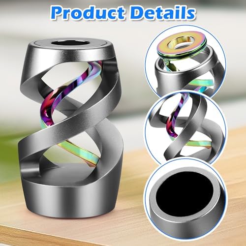 Kinetic Spinning Fidget Toy, ADHD Stress Relief Desk Decor Gray