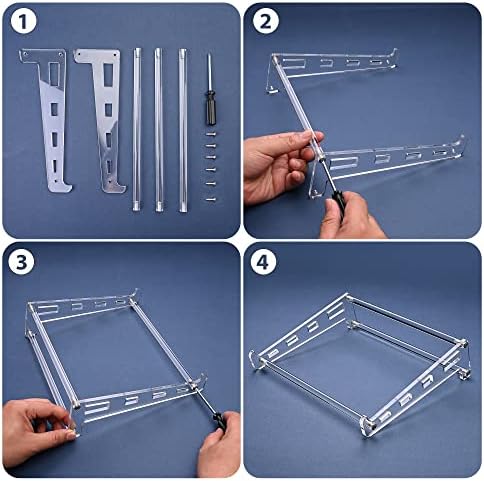 Acrylic Laptop Stand for Desk, Clear Ventilated Computer Stand Holder for Desk, Ergonomic Acrylic Sturdy Laptop Riser Compatible with MacBook Air Pro Dell Lenovo Thinkpad ASUS 9-16 Inch
