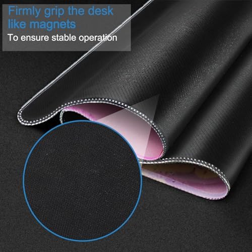 Extra Large Mouse Pad, Waterproof Mousepad with Stitched Edges, Marble Pink