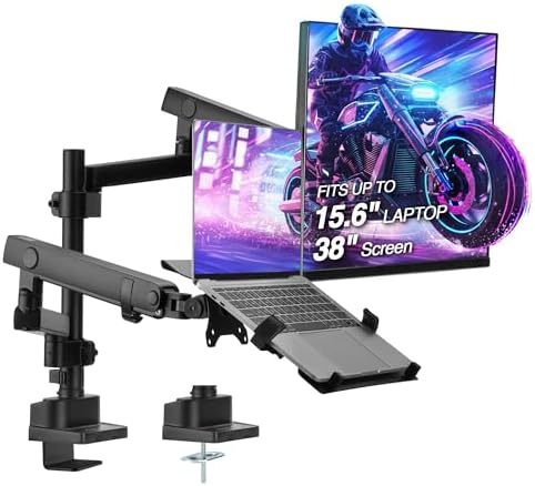 AVLT Laptop & Monitor Arm Pole Top Mount for 17-38" Screens - Black