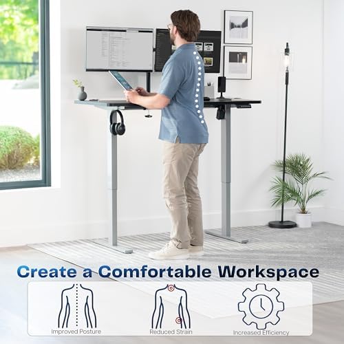 VIVO Black 55 x 28 in Standing Desk, DESK-KIT-1G55B