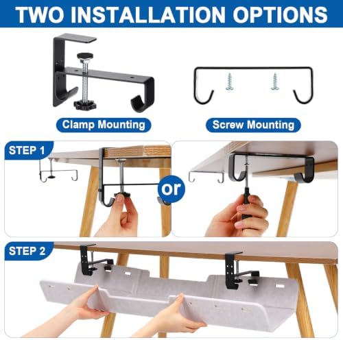 Chumia Under Desk Cable Management Tray No Drill, Beige, 36 Inch