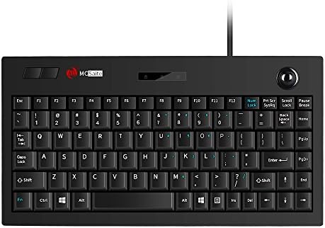 MCSaite MC-9712 Wired Trackball Keypad - Keyboard and Roll Mouse Combo - 11.8x7.5x1.4 Inches - for PC Laptop Notebook Desktop - US English Layout - Black