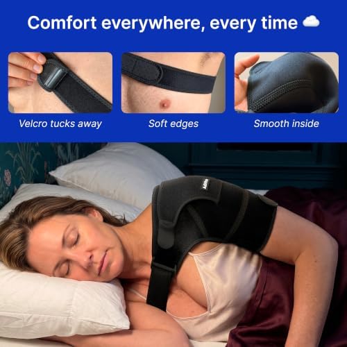 AidPRO Rotator Cuff Shoulder Brace for Men and Women Black, Universal Size