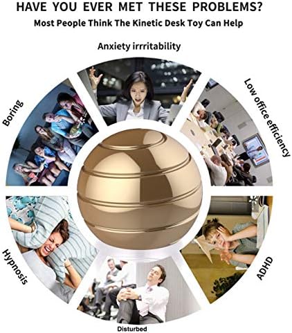 Kinetic Fidgets Desk Toy ADHD Stress Relief 1.77in Gold