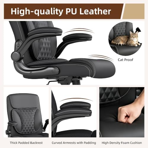 Youhauchair Executive Office Chair, Leather Computer Desk Chair, Black