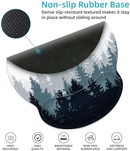 Forest Ergonomic Mouse Pad with Wrist Rest for Desk Work Office