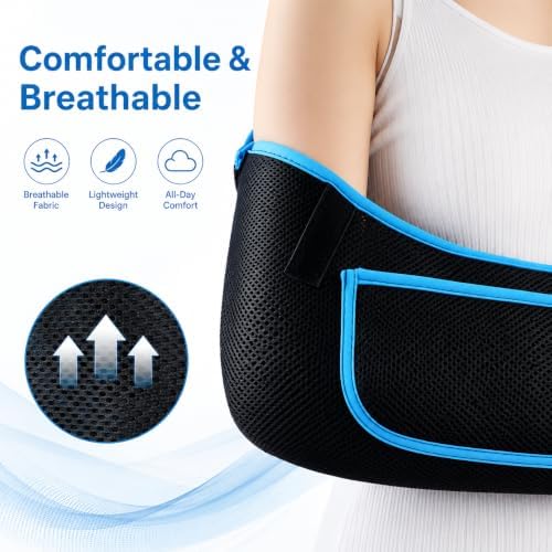 mosago Arm Sling, Lightweight Breathable Mesh Shoulder Immobilizer, Middle