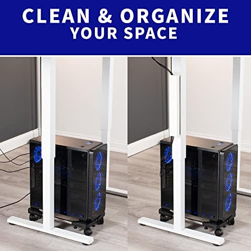 VIVO White 14 inch Cable Management Channel for Desk Leg, DESK-AC01-1MW