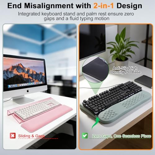 LIMOUS 2-in-1 Wrist Rest, Ergonomic Wave Wrist Pad with Keyboard Stand