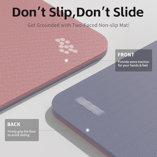 PAIDU Yoga Mat 8mm TPE Non‑Slip Fitness Mat with Strap for Home Workouts