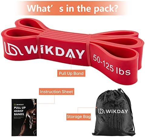 WIKDAY Resistance Bands for Working Out, Exercise Bands, Workout Bands, Pull Up Assistance Bands for Body Stretching Training Physical Therapy Muscle Training for Men & Women