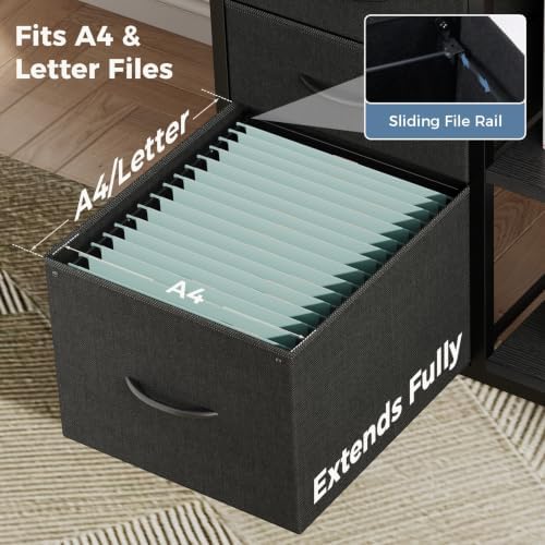 OLIXIS Mobile File Cabinet with 3 Drawers, Rolling Under Desk Storage