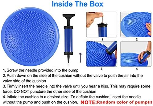 Inflated Stability Wobble Cushion, Yoga Balance Wiggle Seat Pad Disc for Pain Relief, Pelvic Floor Recovery, Rehabilitation Training