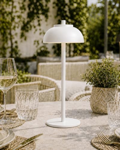 White Cordless Table Lamps, Rechargeable LED Touch Lamp, 2 Pack