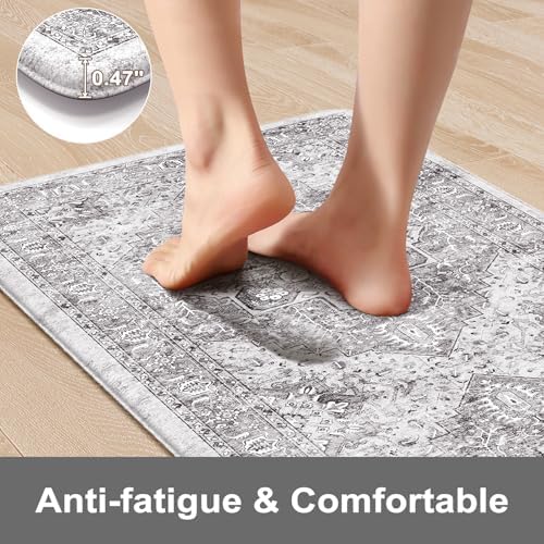KIMODE Anti Fatigue Kitchen Mats, 2 PCS Cushioned Kitchen Rugs and Mats