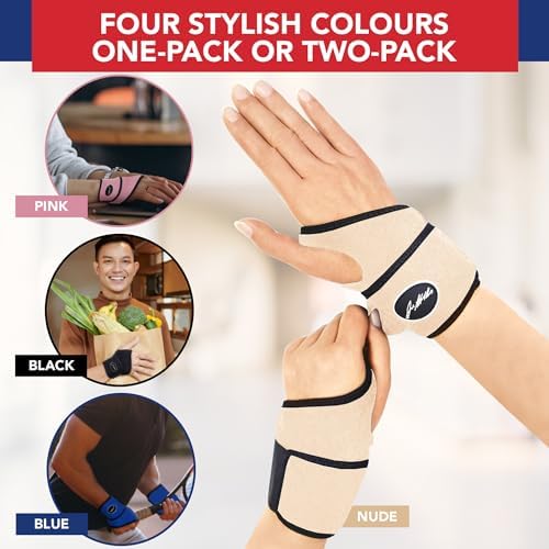 Doctor Developed Wrist Brace - Wrist wrap for Carpal Tunnel Arthritis,Tendonitis, Hand Support - Ideal for Fitness, Weightlifting - Handbook included (Nude, 1 Pack, Wrist Brace)