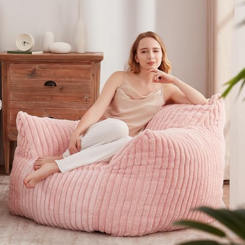 Achicsofar Bean Bag Chair for Adults Teens, Giant Faux Fur Beanbag Armchair