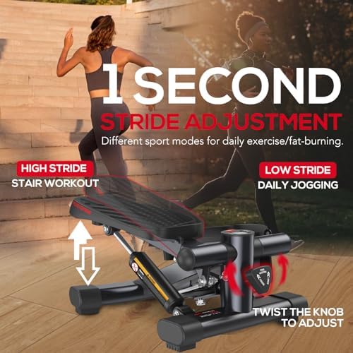 Keppi Fitness Stair Stepper, Steppers for Exercise at Home, Stepper with 2 Pairs of Resistance Bands for Efficient Cardio - Fitstep Series