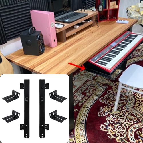 1 Pair Soft Close Drawer Slides Under Desk Keyboard Tray Rails Slides, 10 Inch Side Mount Heavy Duty Cabinet Drawer Glides, Ball Bearing Full Extension Kitchen Cabinet Rails 100 LB Capacity