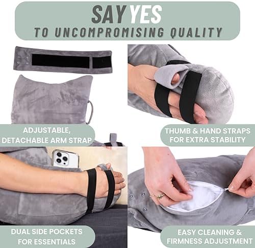 MOYOAMA Post Shoulder Surgery Pillow for Sleeping – Left/Right Arm Support with Adjustable Straps & Custom Firmness for Restful Recovery – Rotator Cuff, Bursitis, & Frozen Shoulder Pillow Post Surgery
