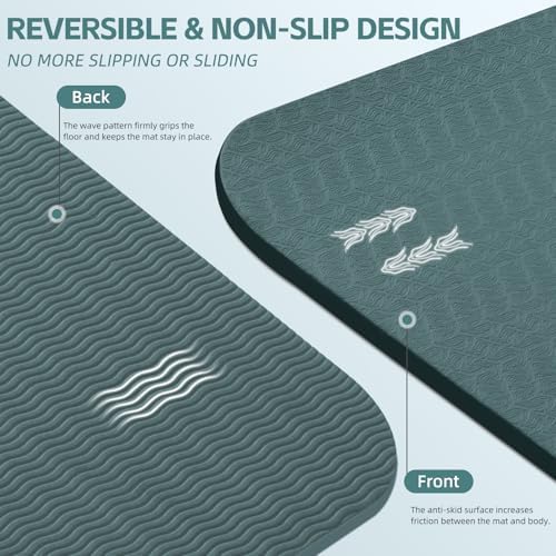PAIDU Extra Large Yoga Mat, 72"x36" 10MM Thick POE Non Slip Exercise Mat