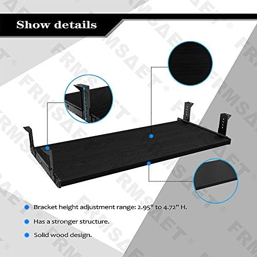 FRMSAET Office Product 20/24/30 inch Keyboard Drawer Tray (30 inch, Black)