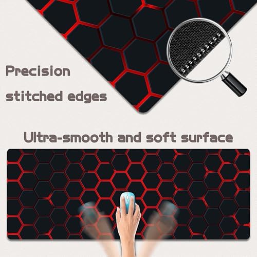 Mouse Pad Gaming - Desk Mat for Keyboard and Mouse - Large Mouse Pads for Desk, Gaming Mousepad with Non-Slip Base, Desks Pad (31.5" X 11.8") for Game, Office and Home