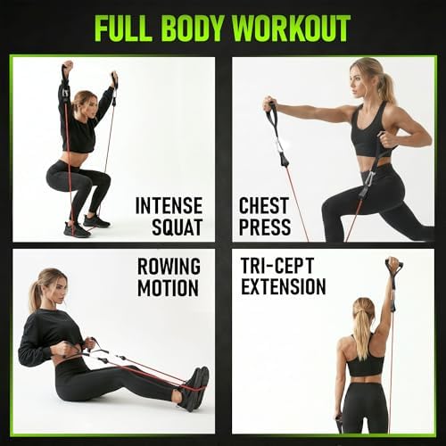 Resistance Bands with Handles 10–150 lbs, Home Gym Exercise Bands Set