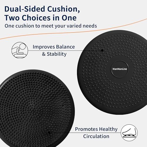 Wobble Cushion Balance Disc, Extra Thick Sensory Pad for Kids & Adults, Flexible Seating Core Strength Trainer for Posture Correction, Desk, Yoga & Stability Workout with Pump