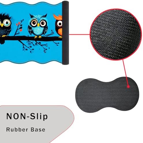 Mouse Pad with Wrist Support + Desk Mat + Coaster 3 in 1 Set, XL Large Gaming Mousepad Ergonomic Mouse Pads for Desk Computer Laptop Office,Cute Owls on a Branch