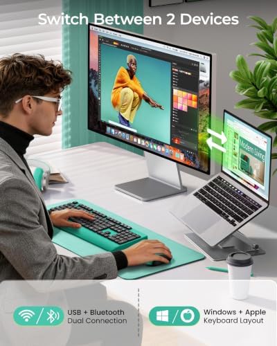 seenda COE200 Wireless Bluetooth Keyboard and Mouse Combo with Wrist Rest