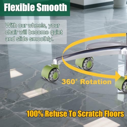Office Chair Wheels 2" Roller Blade Rubber Chair Casters Replacement