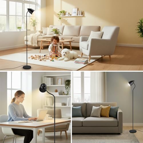 LALISU Floor Lamp, Industrial Floor Lamps for Living Rooms & Bedrooms
