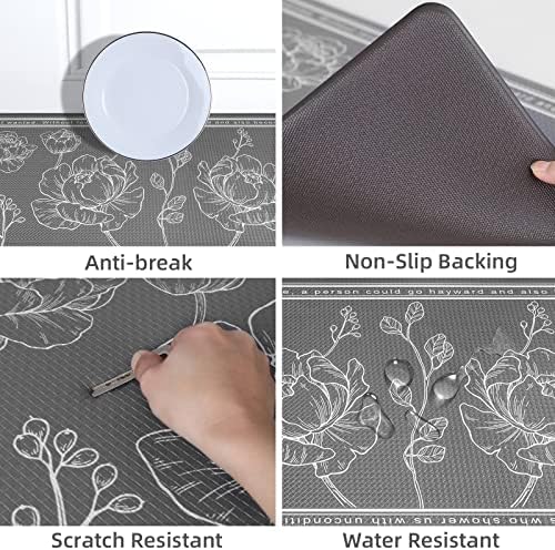Kitchen Floor Mat Set of 2, Anti Fatigue Kitchen Mat 17"x59"+17"x29"