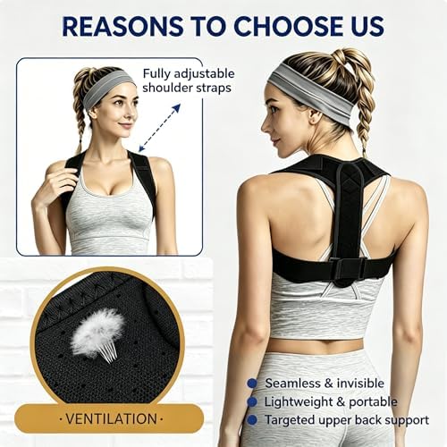 Posture Corrector for Women and Men, Adjustable Upper Back Brace