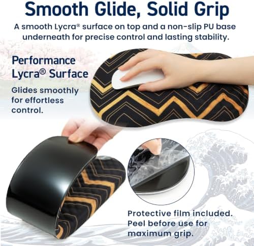 BELLEMOND Japanese Mouse Pad with Wrist Rest | Ergonomic Memory Foam, Large