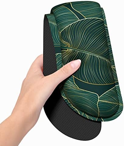 Dapesuom Enlarge Keyboard Wrist Rest, Memory Foam Wrist Cushion for Desk Mats Support, Cute Pain Relief Keyboard Mouse Pad Rests Set with Non-Slip Base for Gaming Laptop Office Computer, Green Leaf