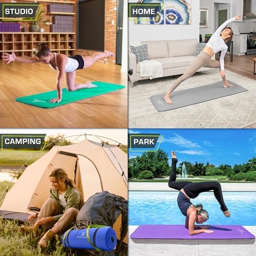 ProsourceFit Extra Thick Yoga and Pilates Mat, 71-inch Long High Density Exercise Mat with Comfort Foam and Carrying Strap