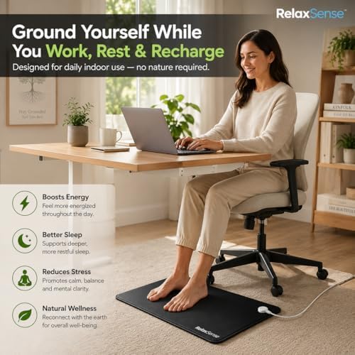 Grounding Mat for Feet, Desk & Bed, Foldable Earthing Mat
