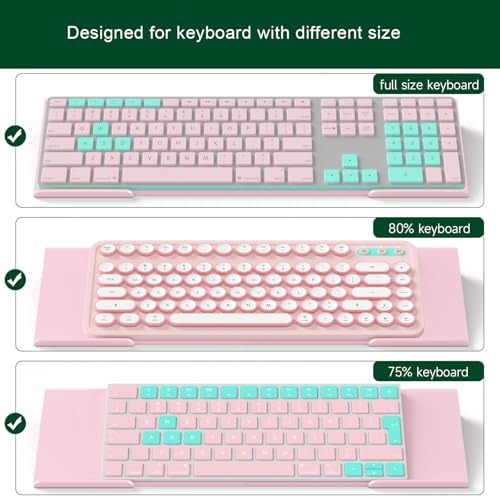 Computer Keyboard Stand Holder - Ergonomic Acrylic Keyboard Stand for Desktop Comfortable Keyboard Tray Riser with Silicone Anti-Slip Strip for Home School Office Desk Accessory, Lightpink