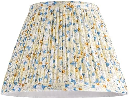 GO&SO Small Pleated Floral Lamp Shades Set of 2,5"×9"×6.4" Bell Shade Boho