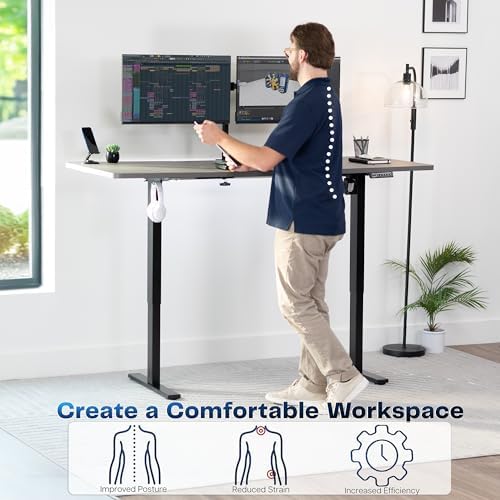 VIVO Dark Gray 71 x 30 in Standing Desk, DESK-KIT-1B7G