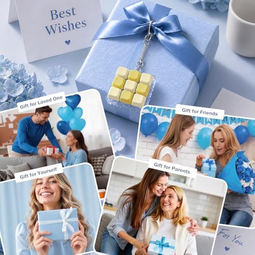 Keyboard Fidget Toy, Creamy Fidget Clicker Keyboard Fidget Keychain, Button Fidget Gifts for Adults, Boost Focus & Ease Anxiety Anywhere — Perfect Stress-Relief Gift (3×3 Grid Layout X)