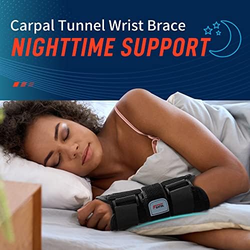 FEATOL Carpal Tunnel Wrist Brace Night Support, Adjustable Right Hand Brace