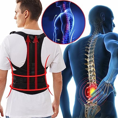 NICHOY Postural Extension Back Straightener, Kyphosis Support, Mild Scoliosis Rigid Posture Corrector Vest, Easy to Wear(A,S-S)